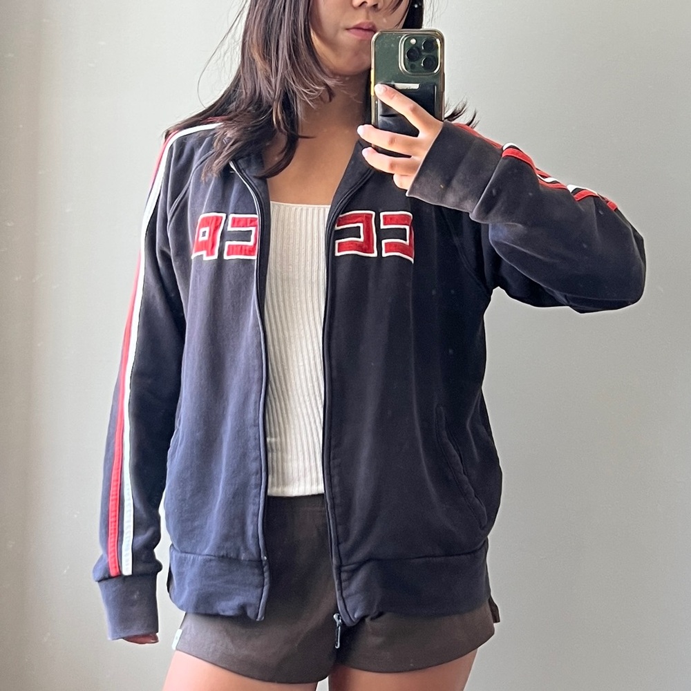 Five Star Navy Jacket with Red Stripes